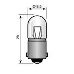 Indicatie- en signaleringslamp Vezalux Ba9s G15x29
